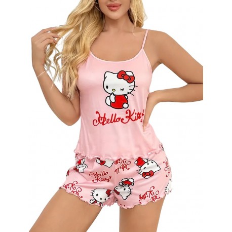 Ensemble pyjama 2 Pieces short fines bretelles