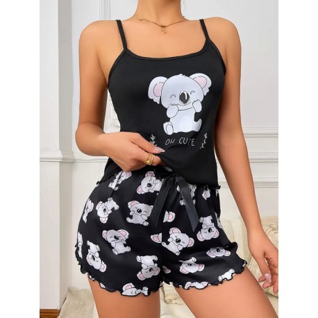Ensemble Pyjama Femme 2 Pièces short Motif Koala