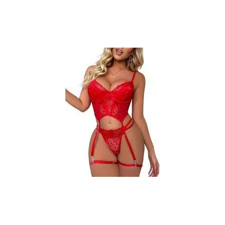 Ensemble lingerie sexy -rouge