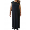 Robe longue élastique sans manches-Bleu