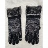 Gants en dentelle avec doigt-Noir