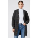 Cardigan en maille avec boutons-Gris