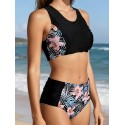 Maillot de bain Bikini 2 pièces imprimé tropical