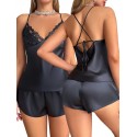 Ensemble pyjama short 2 pièces en satin