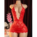 Nuisette sexy en dentelle avec string -rouge