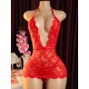 Nuisette sexy en dentelle avec string -rouge