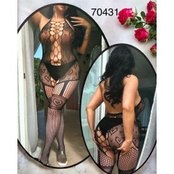 Bodystocking avec motifs-Noir