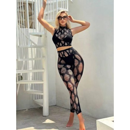 Bodystocking ajouré-Noir