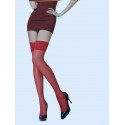 Bas  en motif pois avec haut en dentelle-rouge