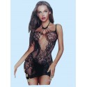 Robe sexy en resille-Noir