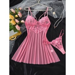 Nuisette sexy avec string -rose