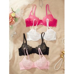 Pack 4 Soutien gorge en dentelle avec armature