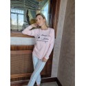 Ensemble pyjama femme couleur pêche brodé sleepy