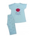 Ensemble pyjama pantacourt brodé