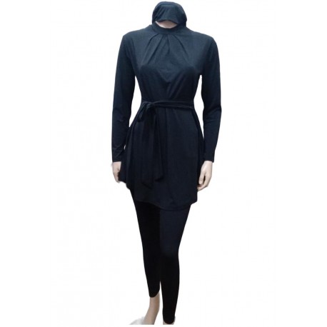 Burkini 3 pièces avec bonnet-noir
