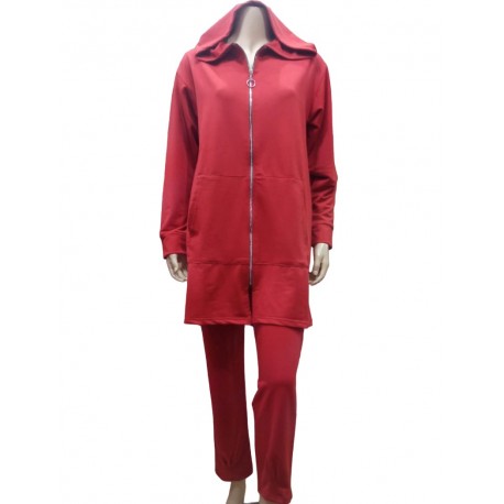 Survêtement molletonné 2 Pièce en coton--GRIS