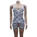 Ensemble pyjama 2 pièces short en satin