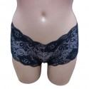 Boxer en dentelle avec doublure-Noir