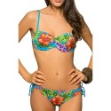 Maillot de Bain Femme 2 Pièces Bikini Bandeau Strass bleu