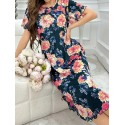 Robe de Nuit à Imprimé Floral Tropical
