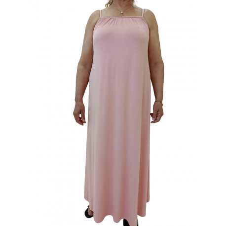 Robe longue élastique avec bretelles-