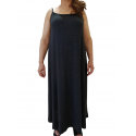 Robe longue élastique avec bretelles-Noir