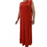 Robe longue élastique sans manches-Gris
